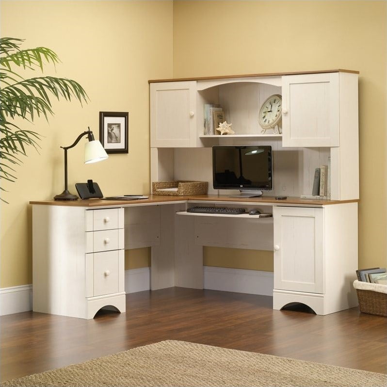 Sauder White Desk Best Home Interior Sauder Harbor View Hutch In Antiqued White Rh Ca Off Desk Antique